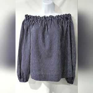 A New Day Womens Off the Shoulder Top Size S Linen Blend Resort‎ Beachy Cruise